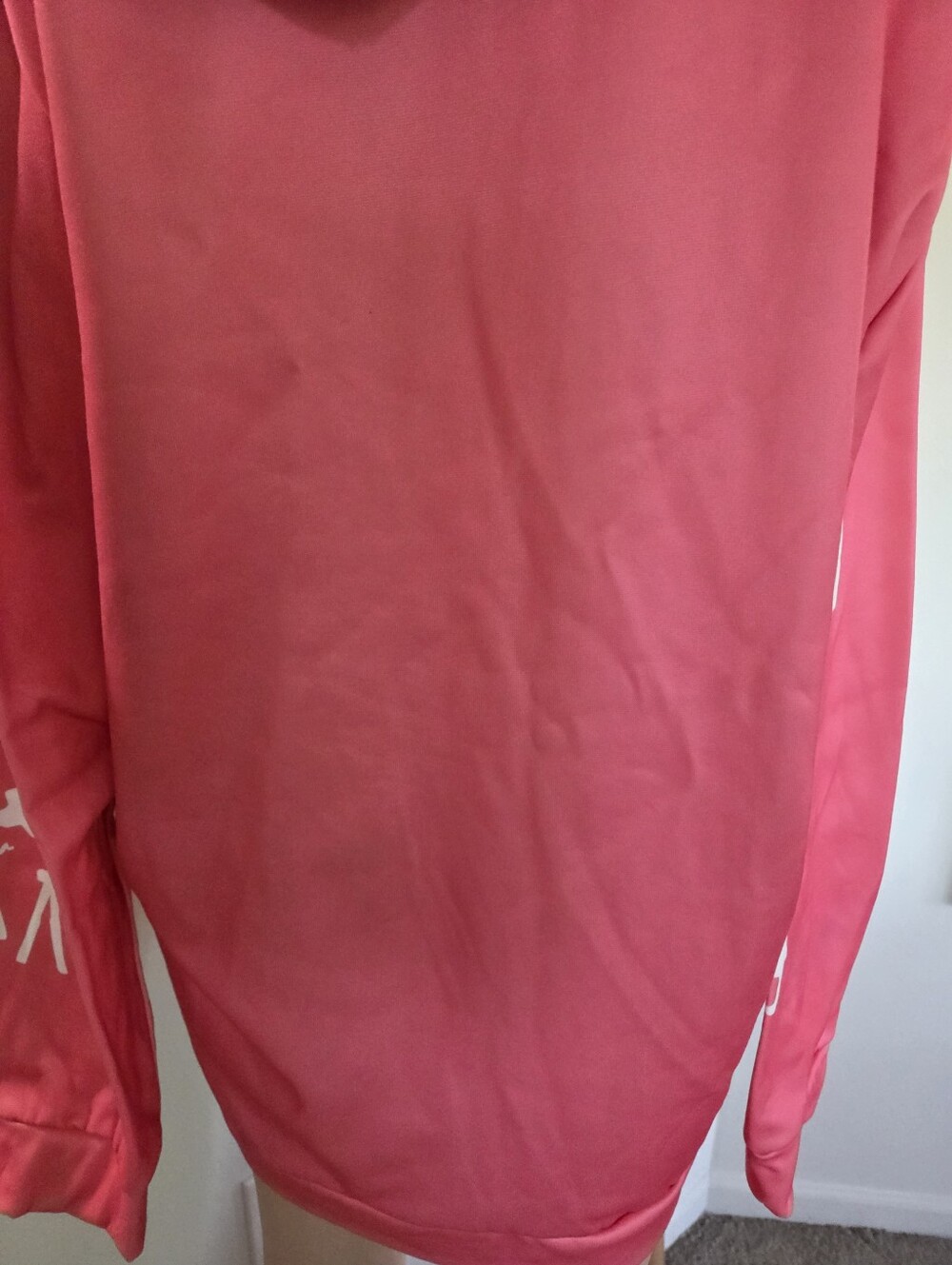 Womens Literally Just A Girl Graphic Pink White Hoodie Zip Up Size XL - Picture 6 of 9